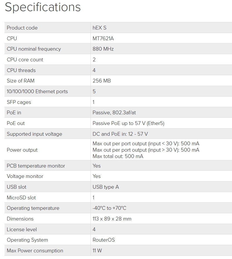 Mikrotik RB760iGS 880MHz, 256MB RAM, 5x LAN, ROS L4 