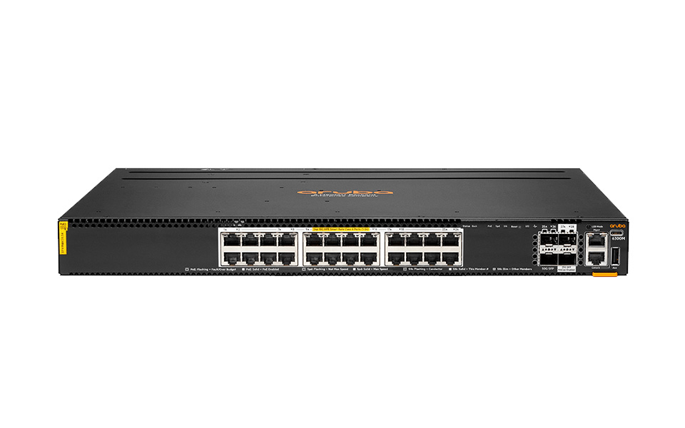 Aruba 6300M 24p HPE Smart Rate 1G/ 2.5G/ 5G/ 10G Class6 PoE and 2p 50G and 2p 25G Switch