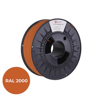 Tlačová struna (filament) C-TECH PREMIUM LINE, PLA, žltooranžová, RAL2000, 1, 75mm, 1kg