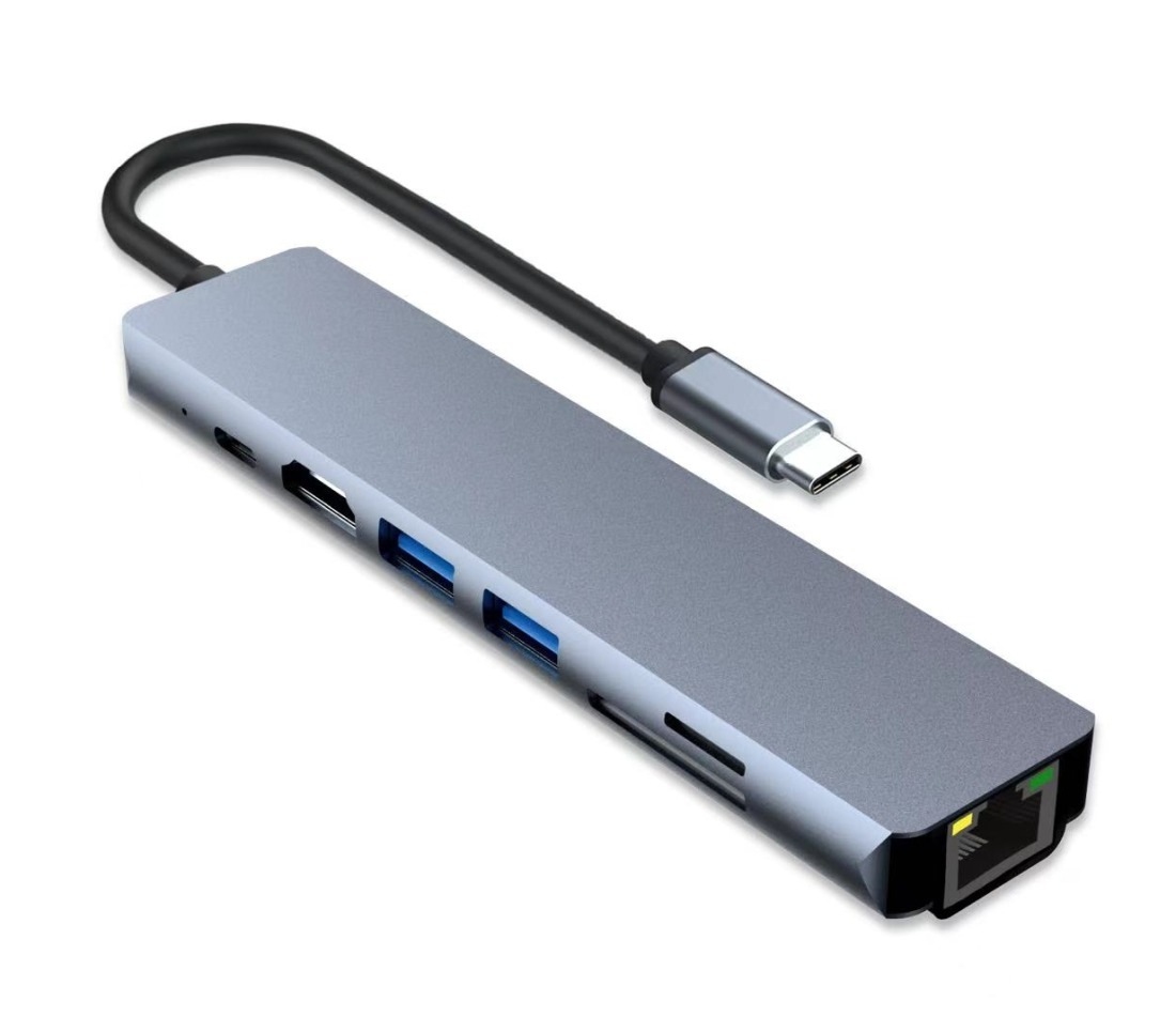 PremiumCord USB-C na HDMI + USB3.0 + USB2.0 + PD + SD/ TF + RJ45 adaptér 
