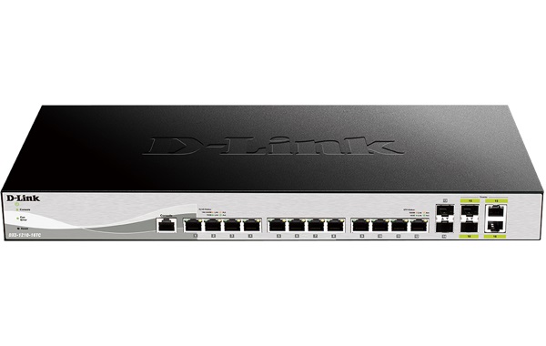 D-Link DXS-1210-16TC Smart Managed Switch, 12x 10G, 2x SFP+ a 2x Combo 10GBase-T/ SFP+ ports
