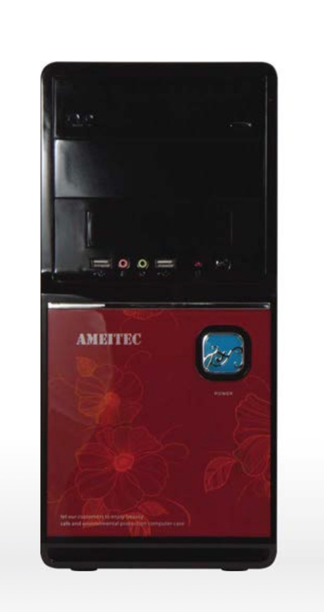 AMEI AM-C1002BR/ Micro ATX/ Čierna a červená