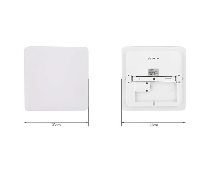 Tellur WiFi Smart LED štvorcové stropné svetlo, 24W, 3000-6500K + RGB, biele 