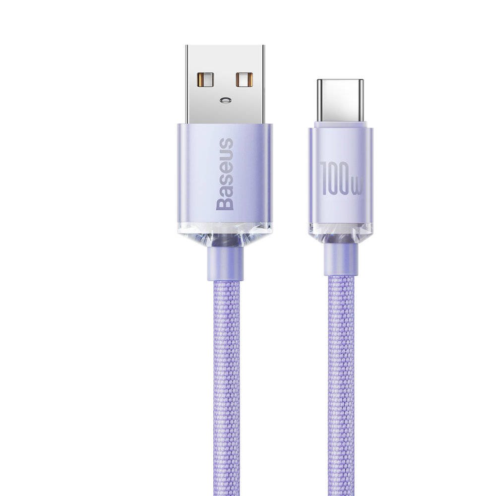 Baseus CAJY000405 Crystal Shine Series Dátový Kábel USB - USB-C 100W 1, 2m Purple 