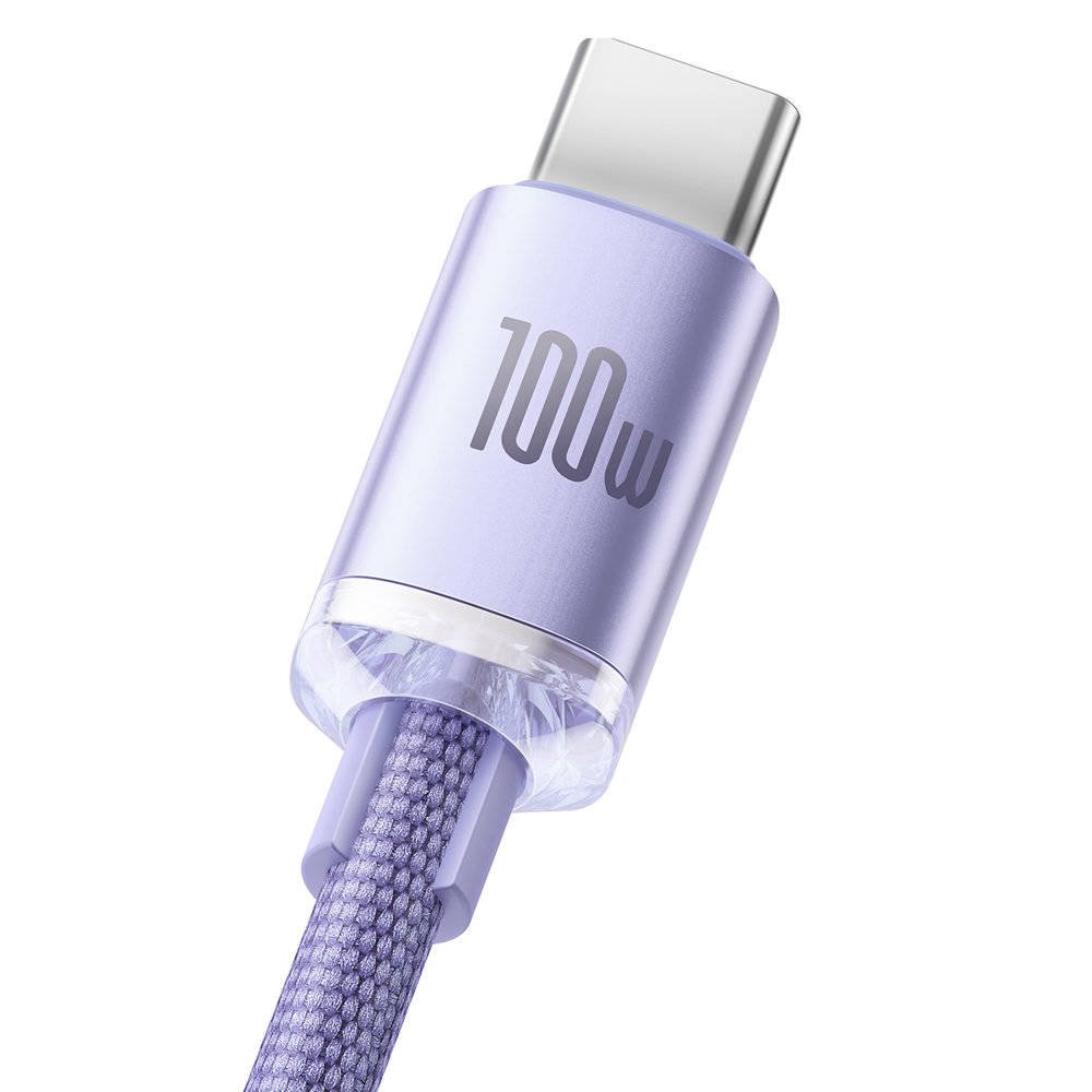 Baseus CAJY000405 Crystal Shine Series Dátový Kábel USB - USB-C 100W 1, 2m Purple 