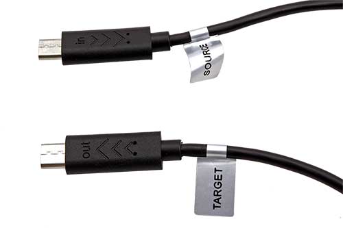 PremiumCord USB 2.0 kabel na propojení dvou chytrých telefonů, microUSB B(M)- microUSB B(M), 0, 3m, OTG