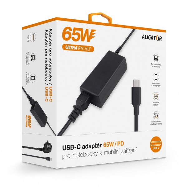 Aligator Power Delivery 65W USB-C adaptér 