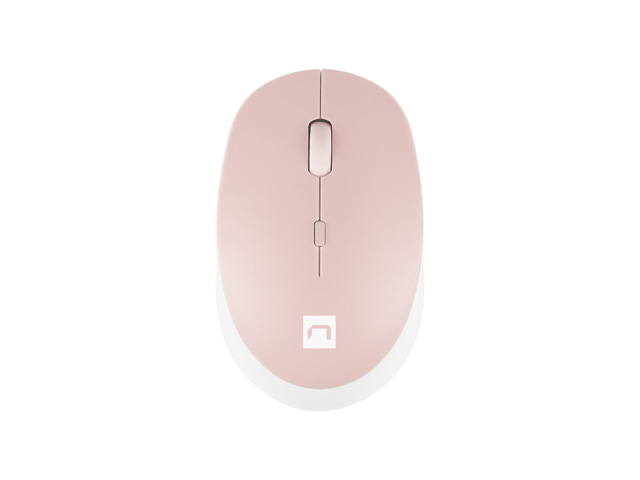 Natec optická myš HARRIER 2/ 1600 DPI/ Kancelárska/ Optická/ 1 600 DPI/ Bezdrôtová Bluetooth/ Biela-ružová