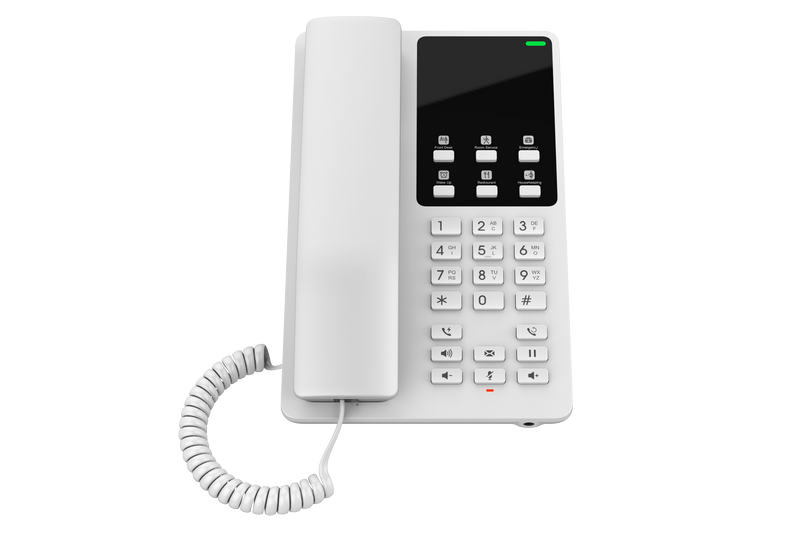 Grandstream GHP620,  hotelový VoIP telefon,  2 linky,  2 SIP účty,  PoE,  1x RJ45,  HD Audio,  3 cestná konference,  Bílý 