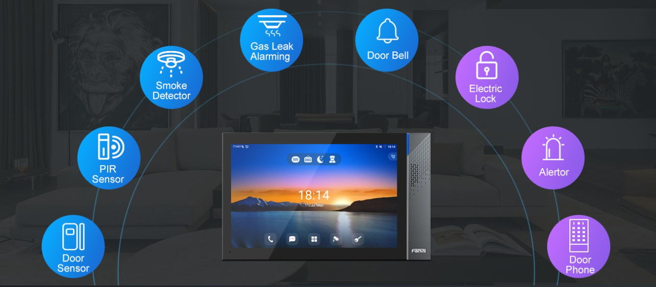 Fanvil i57A SIP Android vnútorná dotyková stanica, 10.1" displ., 2SIP, WiFi, BT, 3rd app 