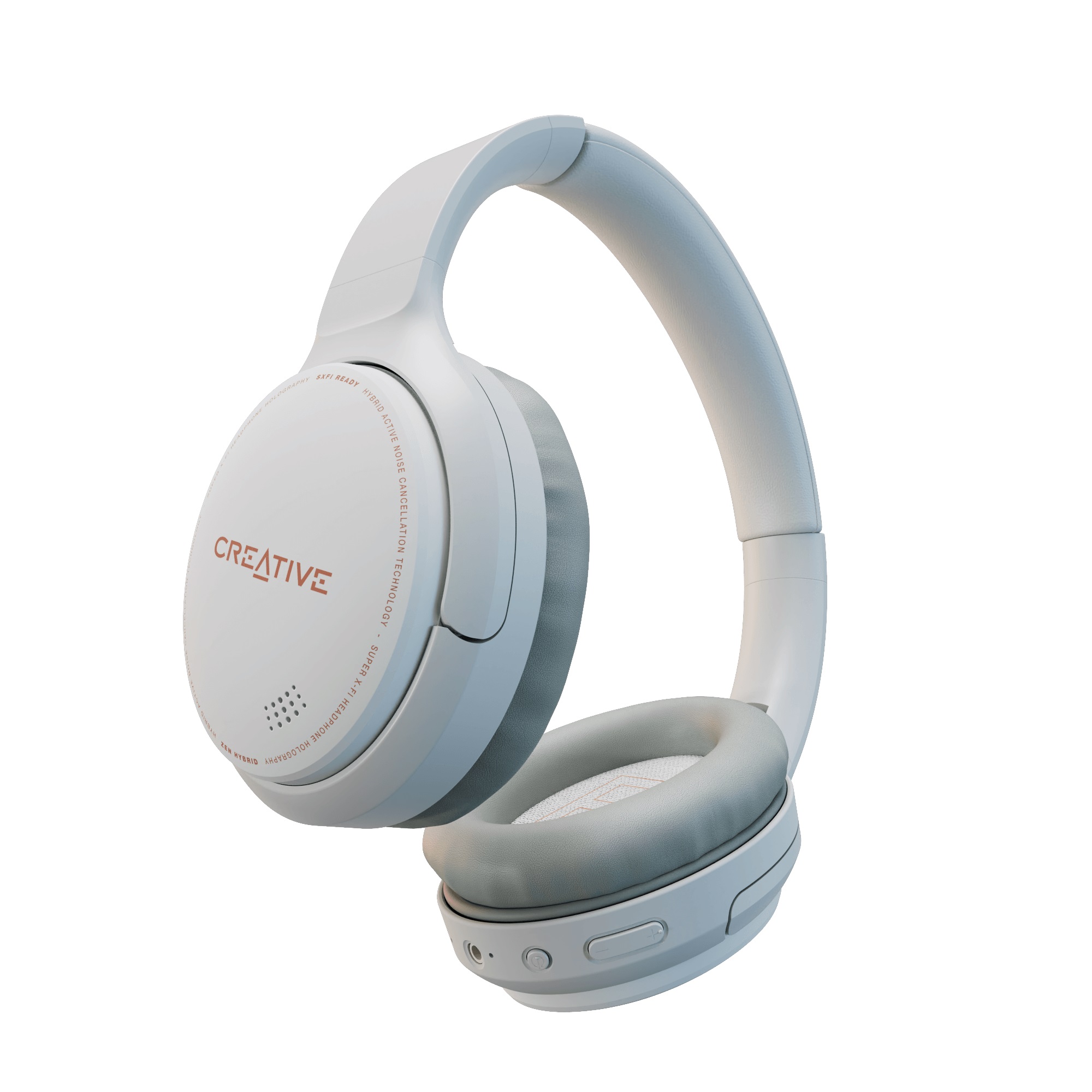 Creative ZEN HYBRID, Bluetooth slúchadlá na uši s aktívnym potlačením hluku, biele 