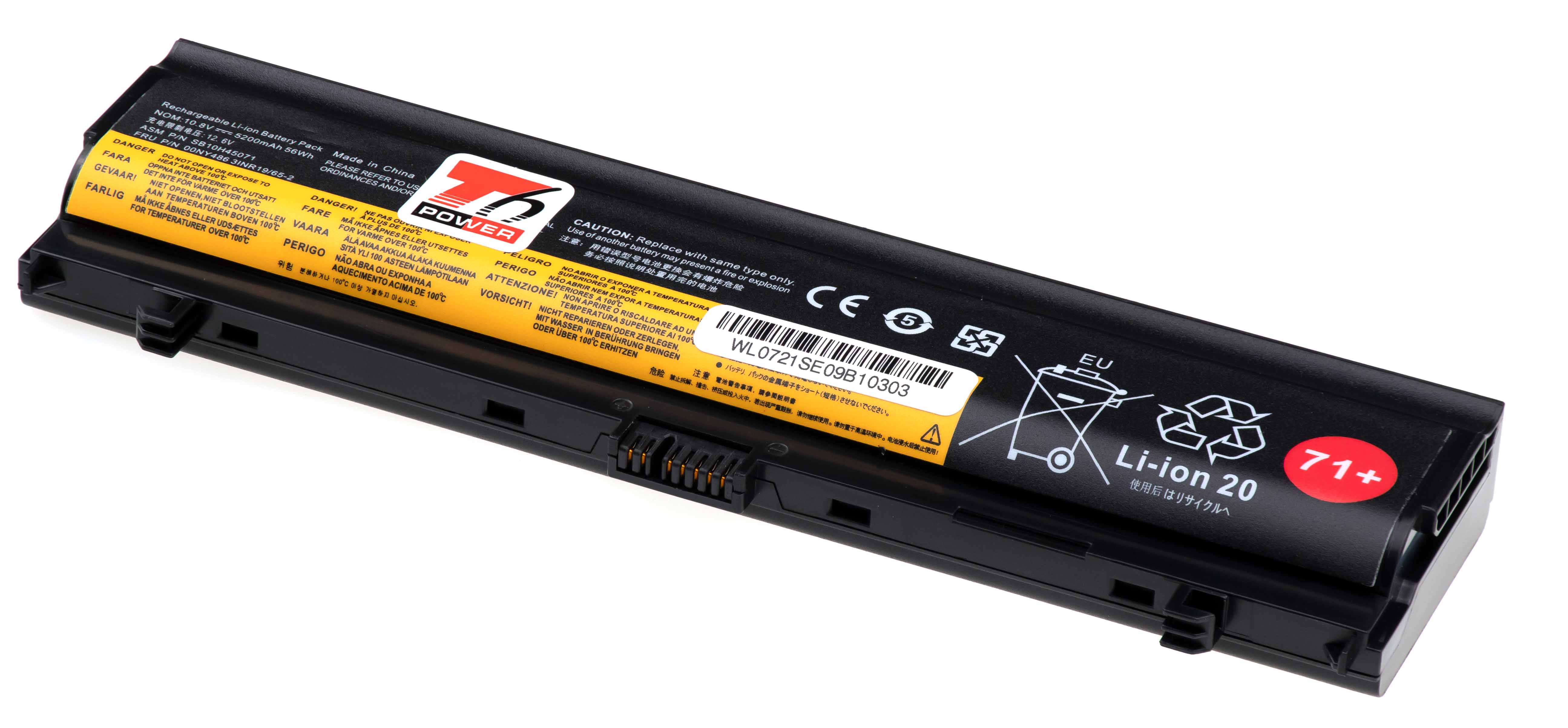 Batéria T6 Power Lenovo ThinkPad L560, L570, 5200mAh, 56Wh, 6cell