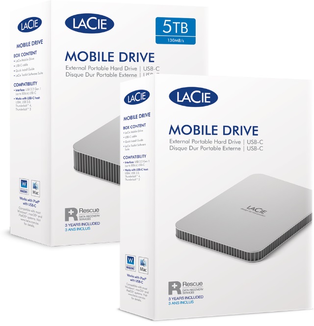 LaCie Mobile/ 5TB/ HDD/ Externý/ 2.5"/ SATA/ Šedá/ 3R 