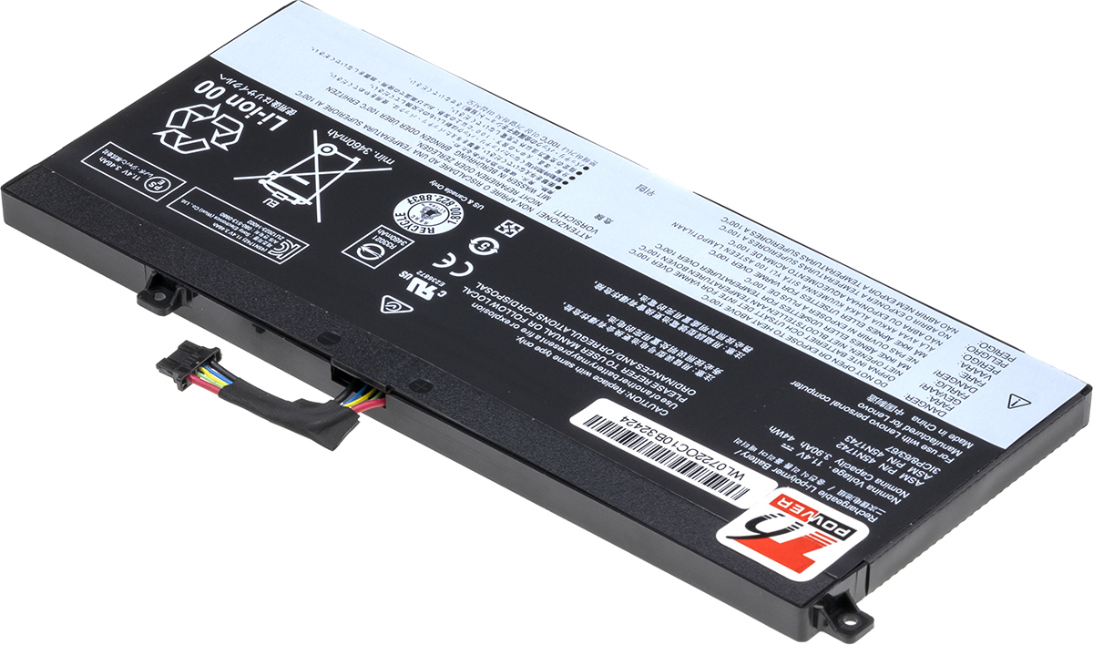 Batéria T6 Power Lenovo ThinkPad T550, T560, W550, P50, internal, 3900mAh, 44Wh, 3cell, Li-pol 