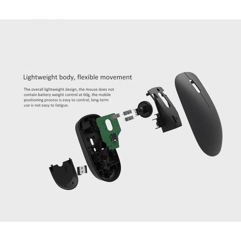 Xiaomi Wirelles Mouse Lite/ Kancelářská/ Optická/ Bezdrátová USB/ Černá 
