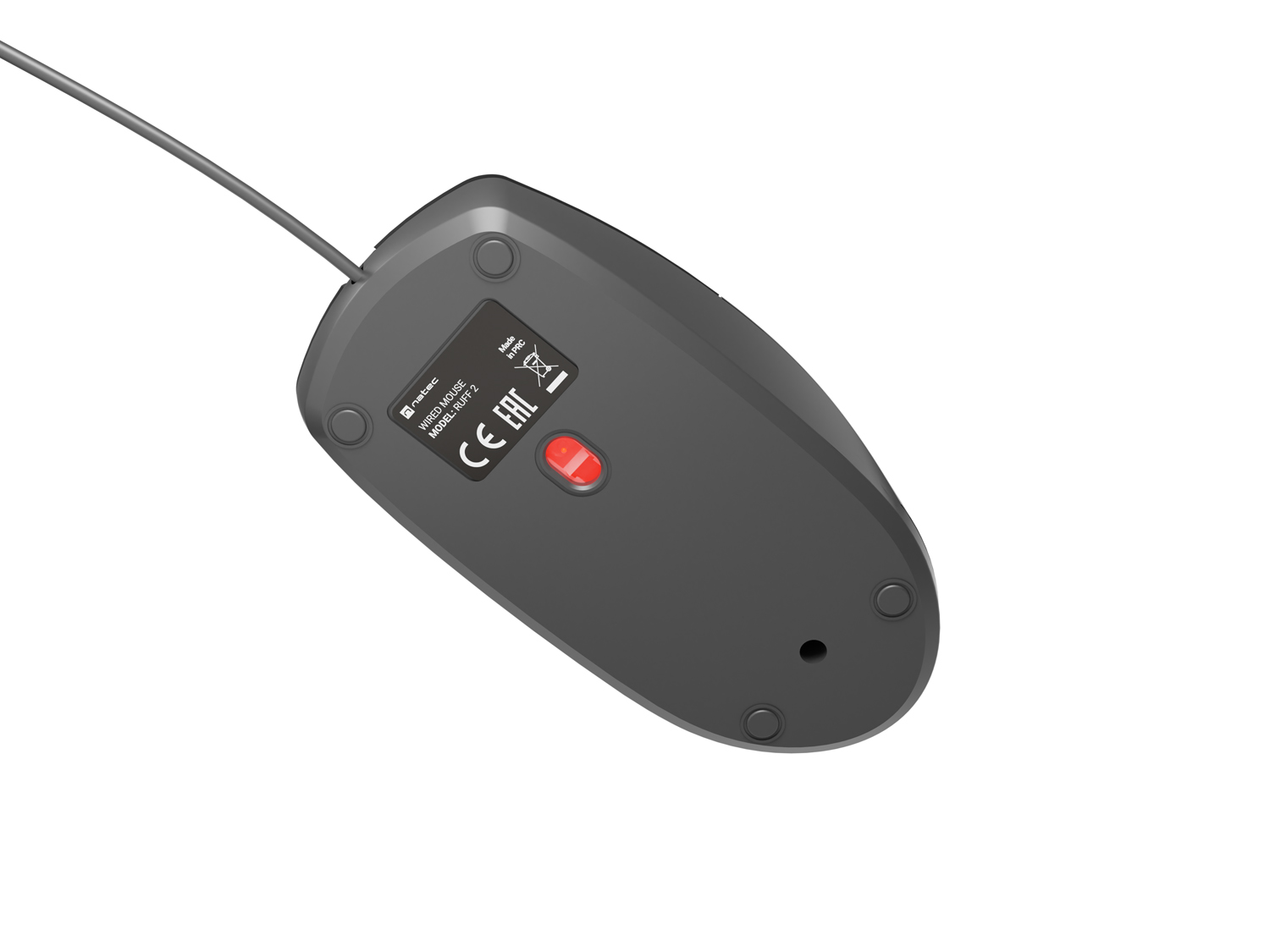 Natec optická myš RUFF Plus 1200 DPI/ Kancelárska/ Optická/ 1 200 DPI/ Drôtová USB/ Čierna 