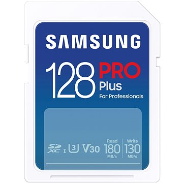Samsung/ SDXC/ 128GB/ USB 3.0/ USB-A/ Class 10/ + Adaptér/ Modrá