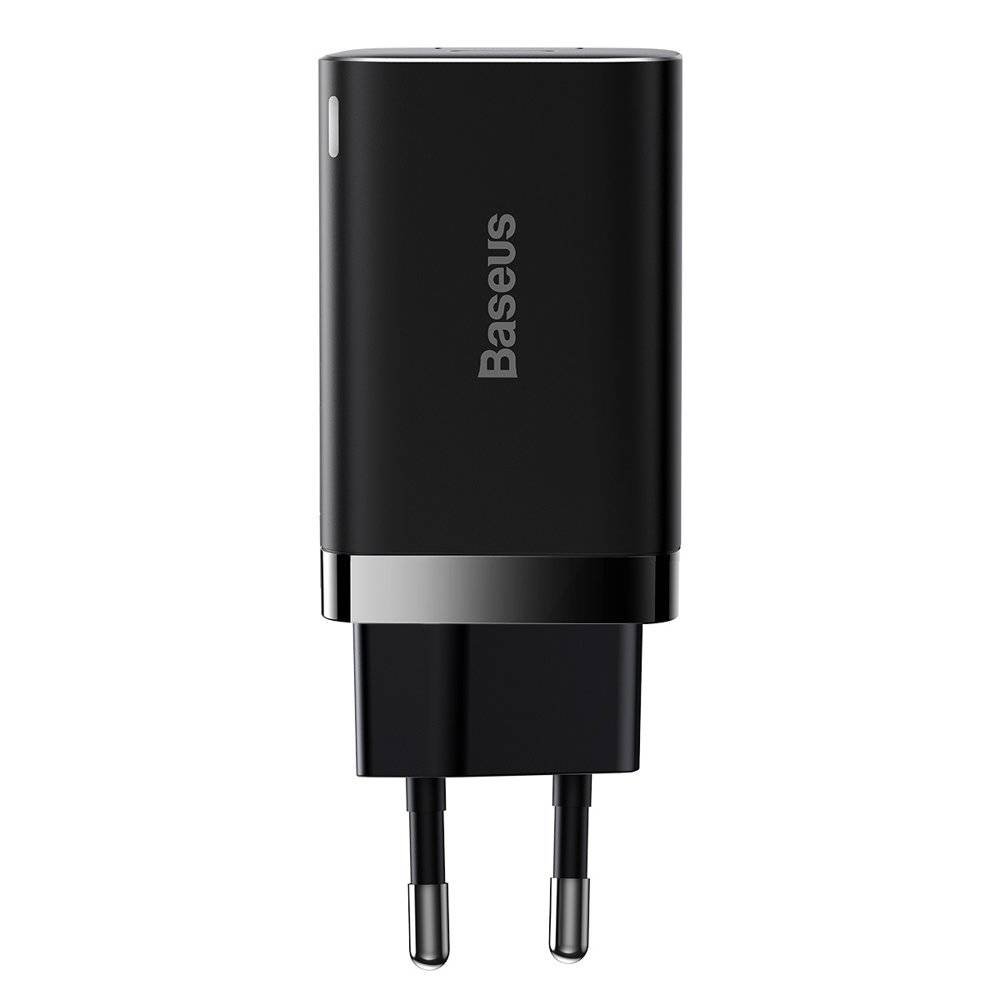 Baseus CCSUPP-E01 Super Si Quick Nabíjačka USB + USB-C 30W Black 