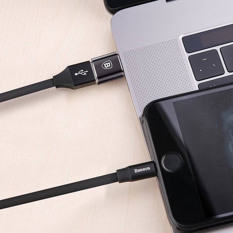 Baseus CATOTG-01 Adaptér z USB-A na USB-C Black 