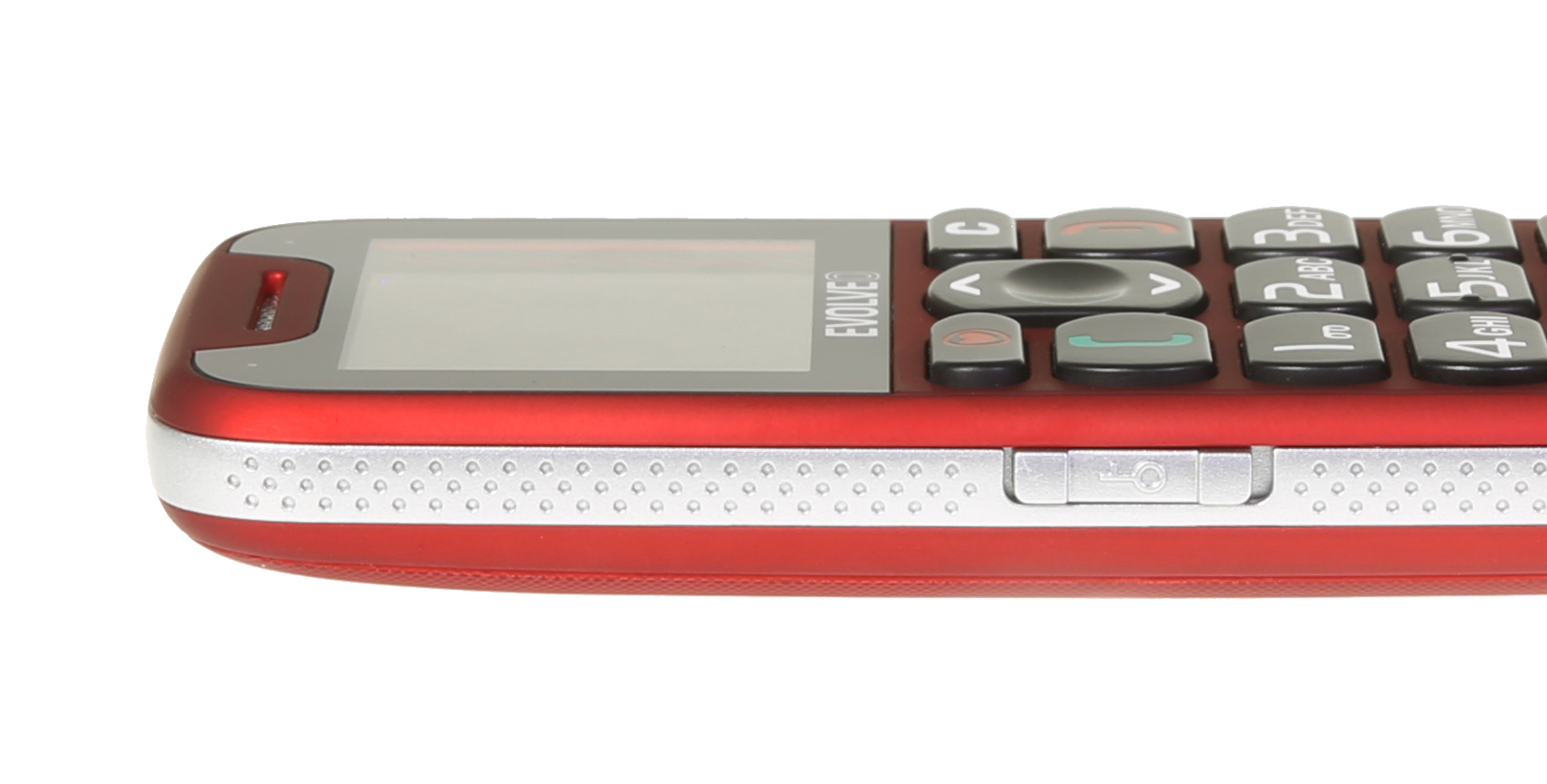EVOLVEO EasyPhone, mobilní telefon pro seniory s nabíjecím stojánkem (červená barva) 