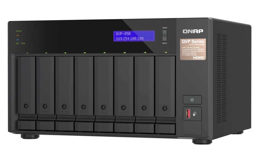 QNAP QVP-85B (6C/ i5/ 32GBRAM/ 8xSATA/ 2xM.2/ 3xUSB3.2/ 1xHDMI/ 2x2, 5GbE/ 2xPCle) 