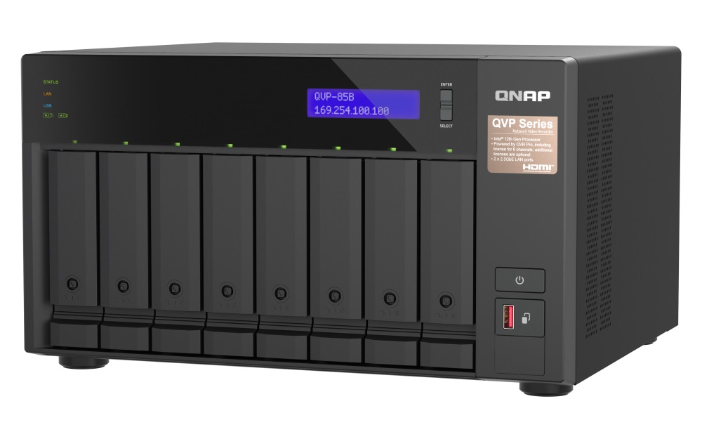 QNAP QVP-85B (6C/ i5/ 32GBRAM/ 8xSATA/ 2xM.2/ 3xUSB3.2/ 1xHDMI/ 2x2, 5GbE/ 2xPCle) 