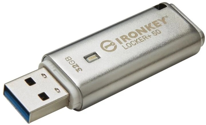 Kingston IronKey Locker+ 50/ 32GB/ USB 3.1/ USB-A/ Strieborná 