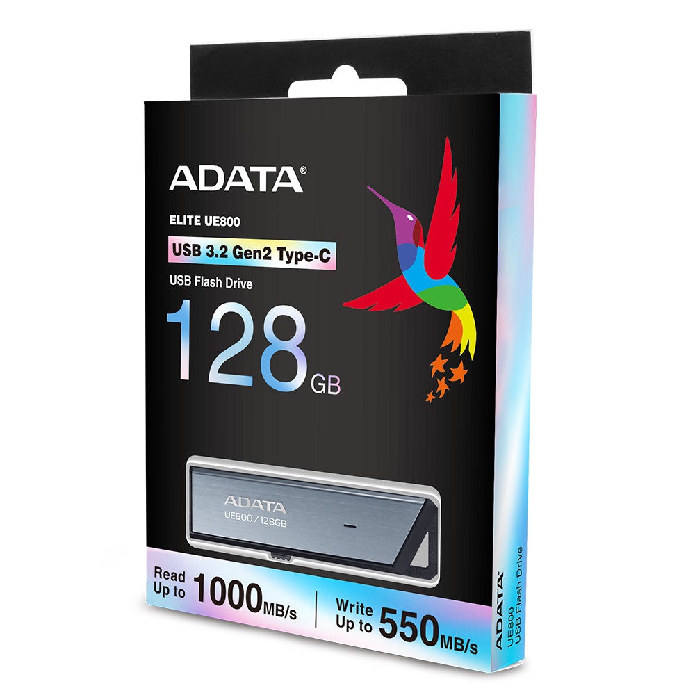 ADATA UE800/ 128GB/ USB 3.2/ USB-C/ Strieborná 