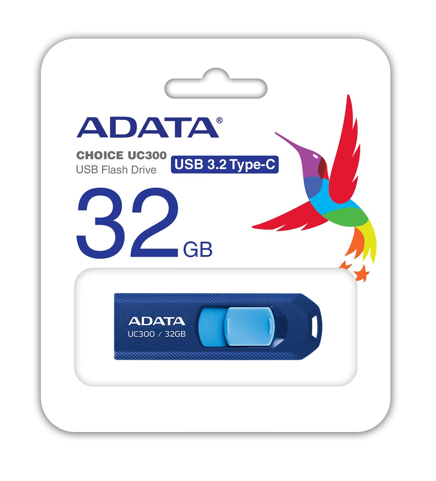 ADATA UC300/ 32GB/ USB 3.2/ USB-C/ Modrá 