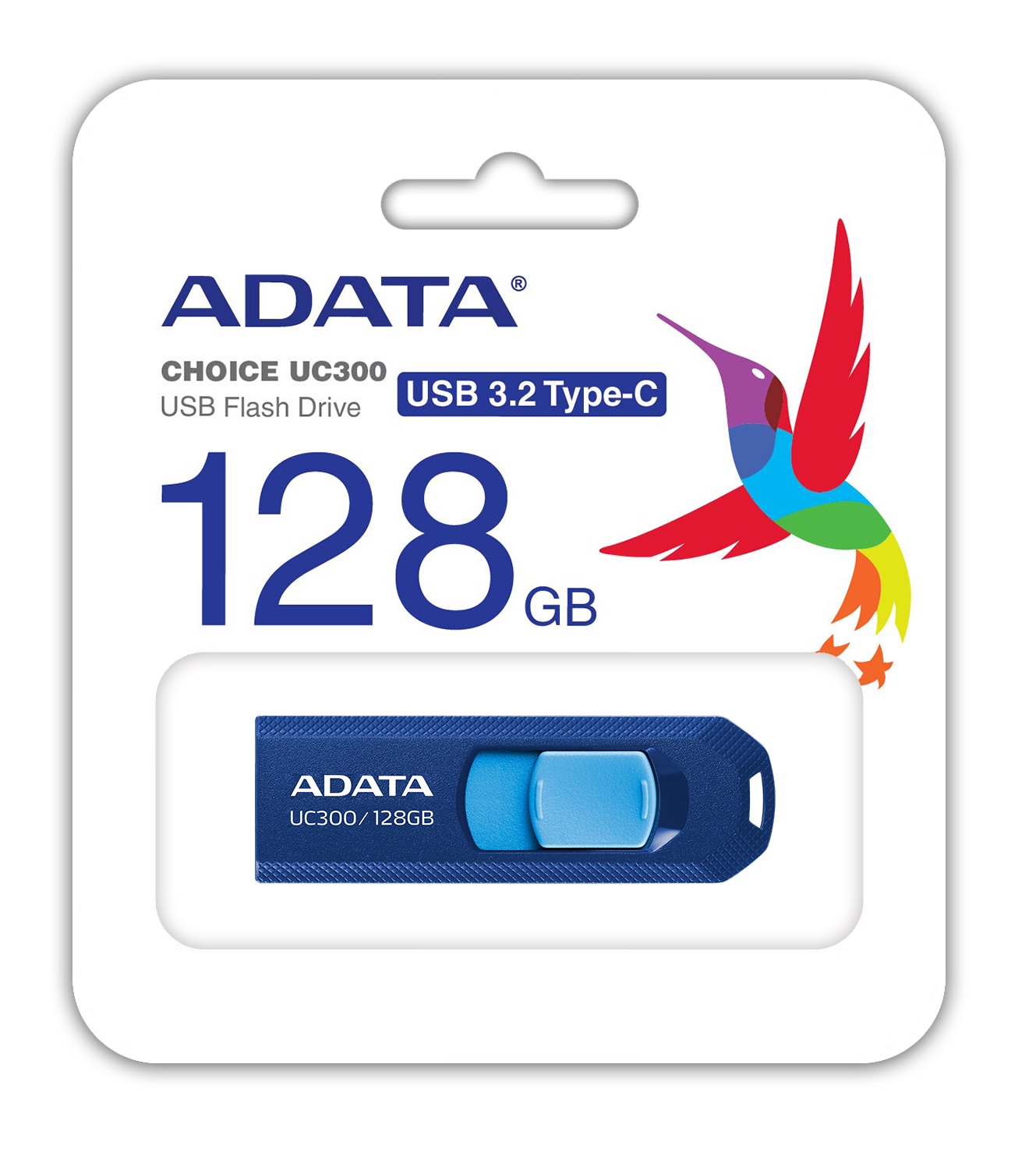ADATA UC300/ 128GB/ USB 3.2/ USB-C/ Modrá 