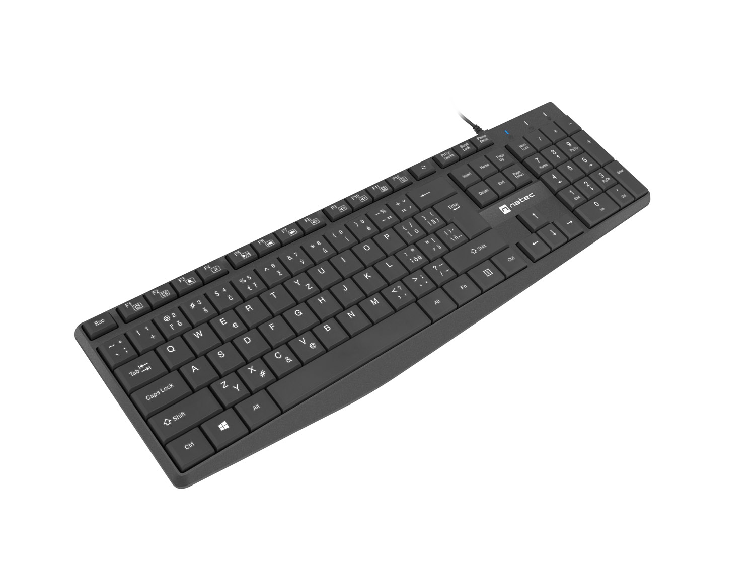 Natec klávesnice Nautilus 2/ Drátová USB/ CZ/ SK layout/ Černá 