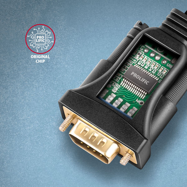AXAGON ADS-1PSN, USB-A 2.0 - sériový RS-232 DB9-M Prolific adaptér / kábel 1.5m 