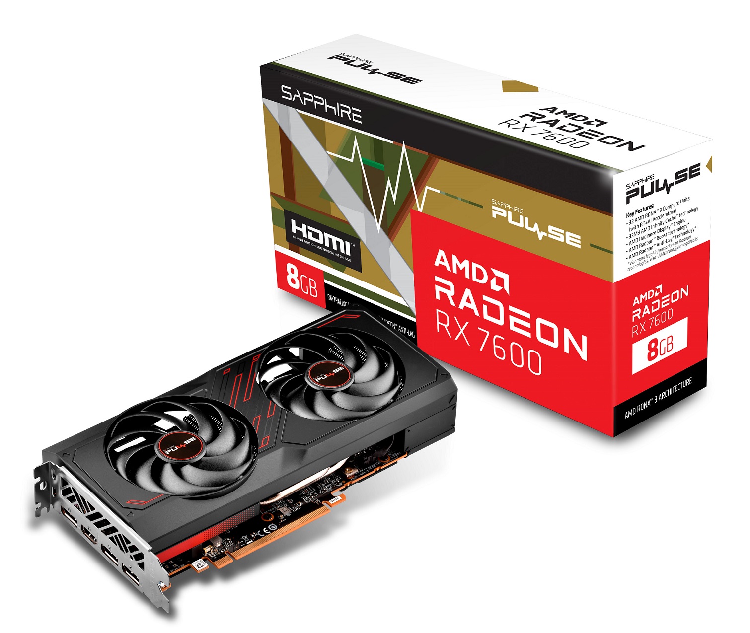 Sapphire PULSE RX 7600/ 8GB/ GDDR6 