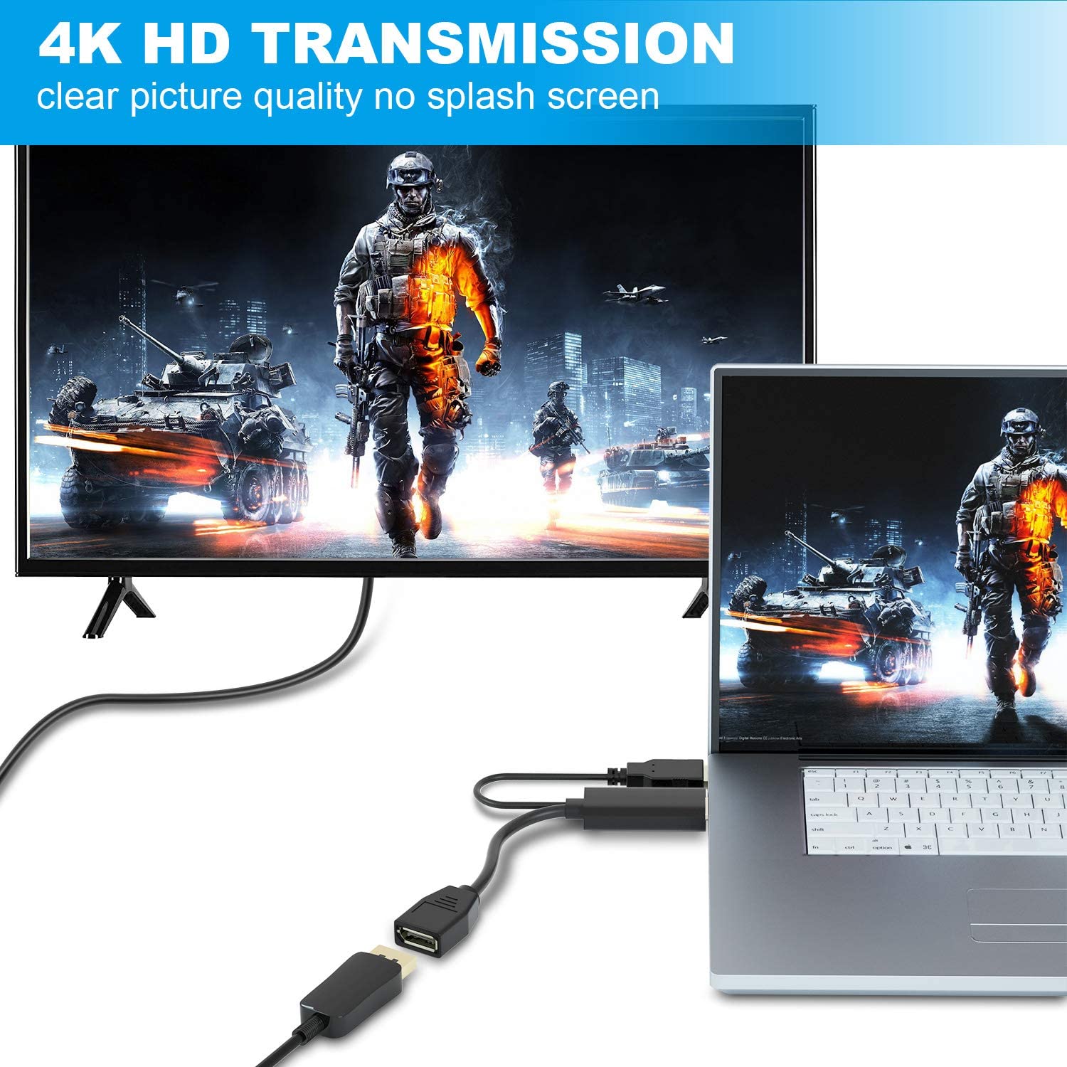 PremiumCord adaptér HDMI to DisplayPort Male/ Female s napájaním z USB 