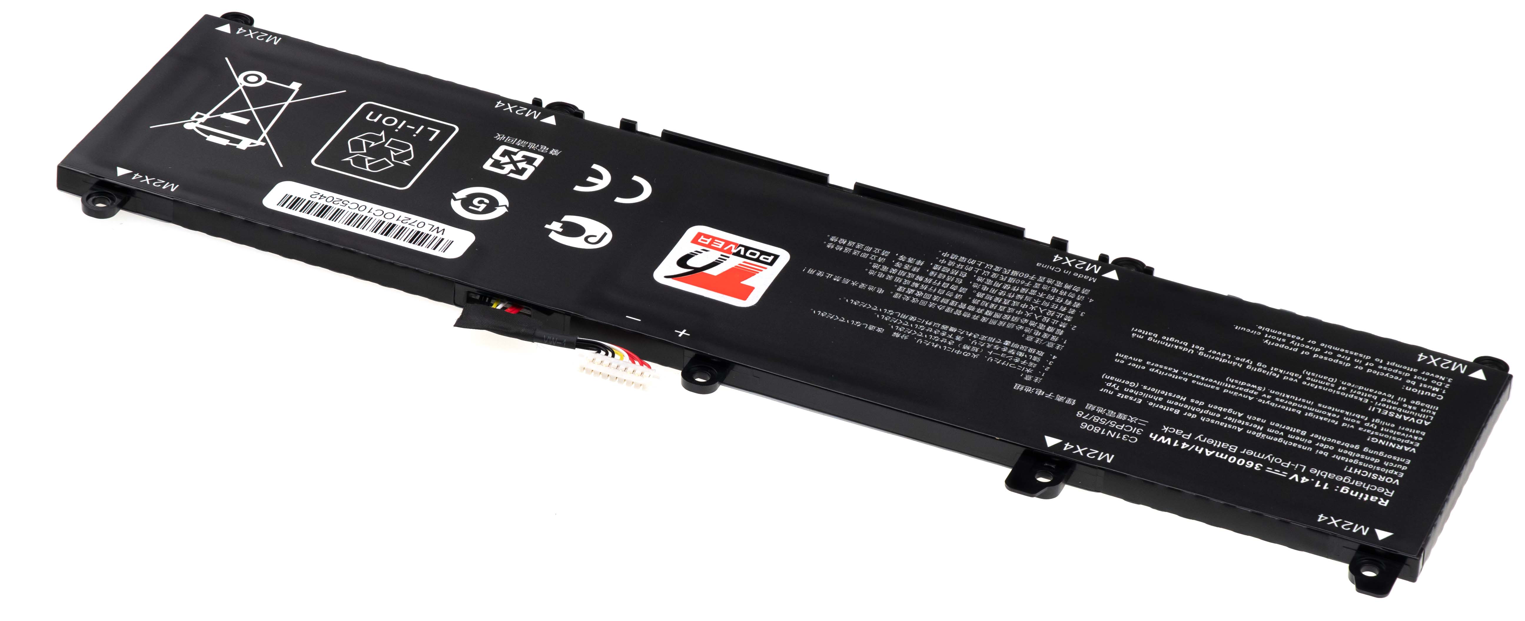 Batéria T6 Power Asus VivoBook S13 S330, S330, X330, X330, 3600mAh, 41Wh, 3cell, Li-pol 