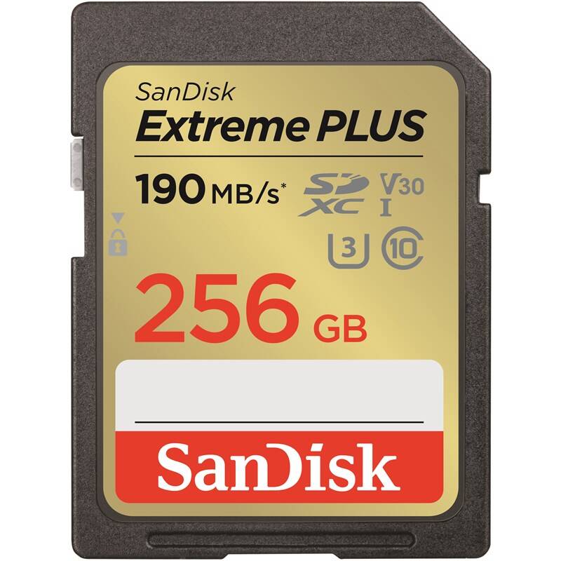 SanDisk Extreme PLUS/ SDXC/ 256GB/ UHS-I U3 / Class 10
