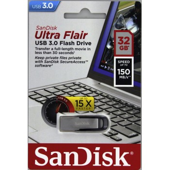 SanDisk Ultra Flair/ 32GB/ USB 3.0/ USB-A/ Čierna 