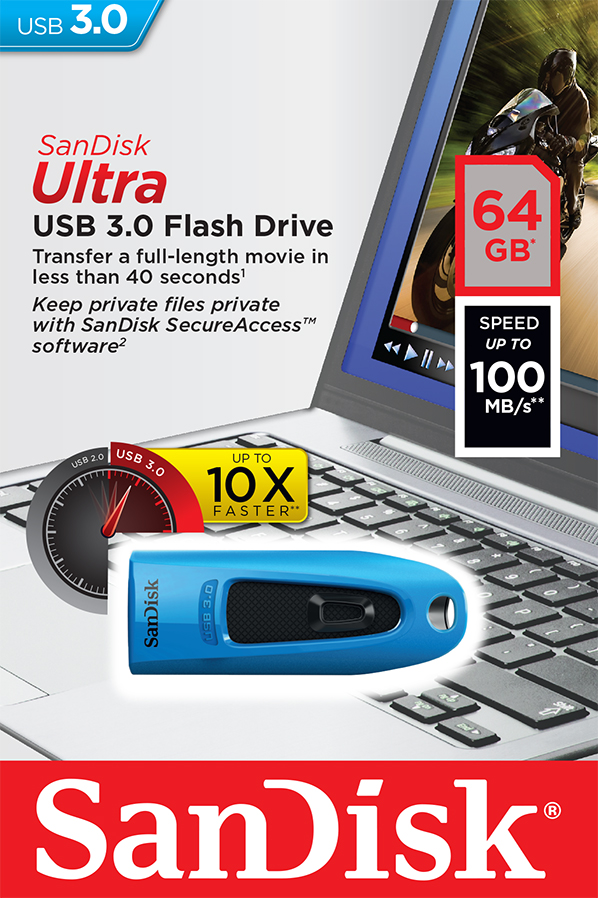 SanDisk Ultra/ 64GB/ USB 3.0/ USB-A/ Modrá 