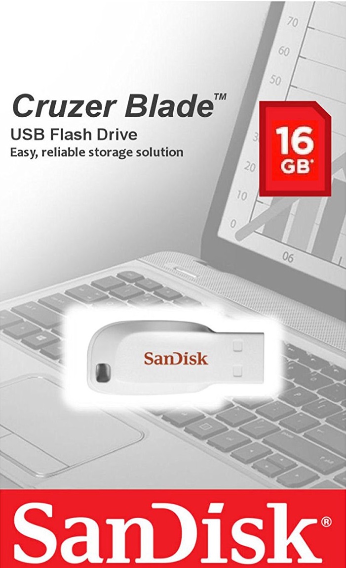 SanDisk Cruzer Blade/ 16GB/ USB 2.0/ USB-A/ Bílá 
