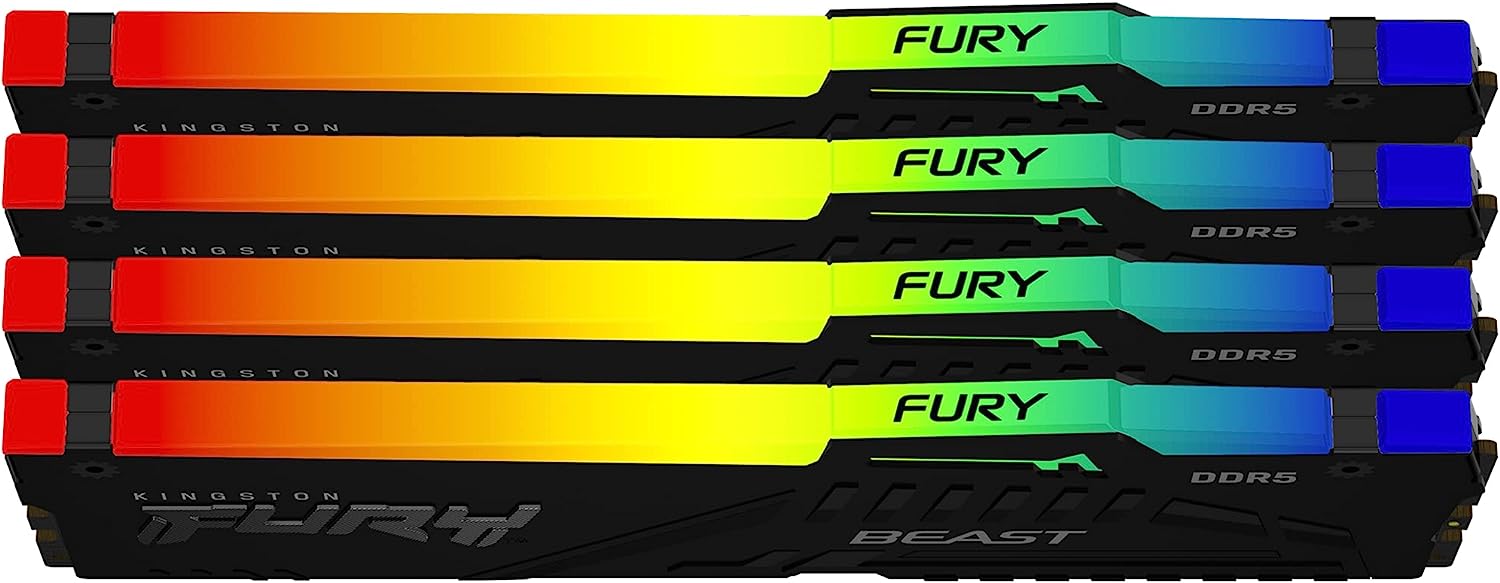 Kingston FURY Beast/ DDR5/ 64GB/ 5600MHz/ CL40/ 4x16GB/ RGB/ Black 