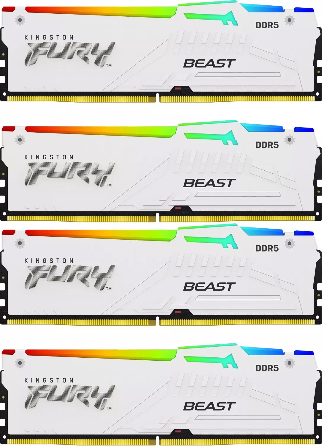 Kingston FURY Beast/ DDR5/ 128GB/ 5600MHz/ CL40/ 4x32GB/ RGB/ White 