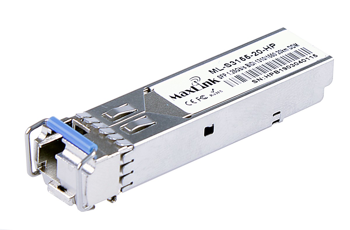 MaxLink 1.25G SFP modul HP, WDM(BiDi), SM, Tx 1310/ Rx1550nm, 20km, 1x LC, DDM, HP kompatibilný
