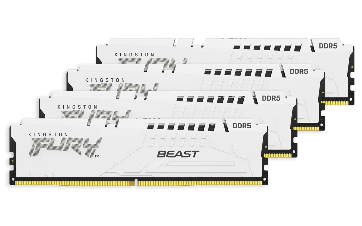 Kingston FURY Beast/ DDR5/ 64GB/ 6000MHz/ CL40/ 4x16GB/ White 