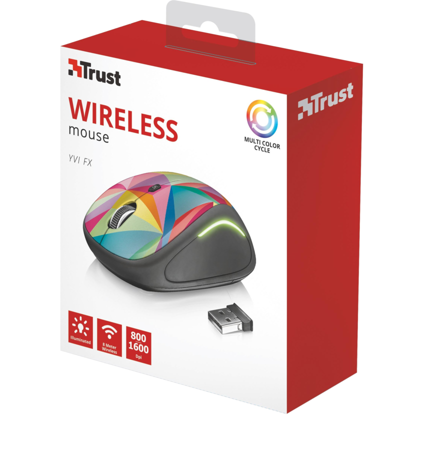 TRUST Yvi Wireless Mouse USB,  geometria 