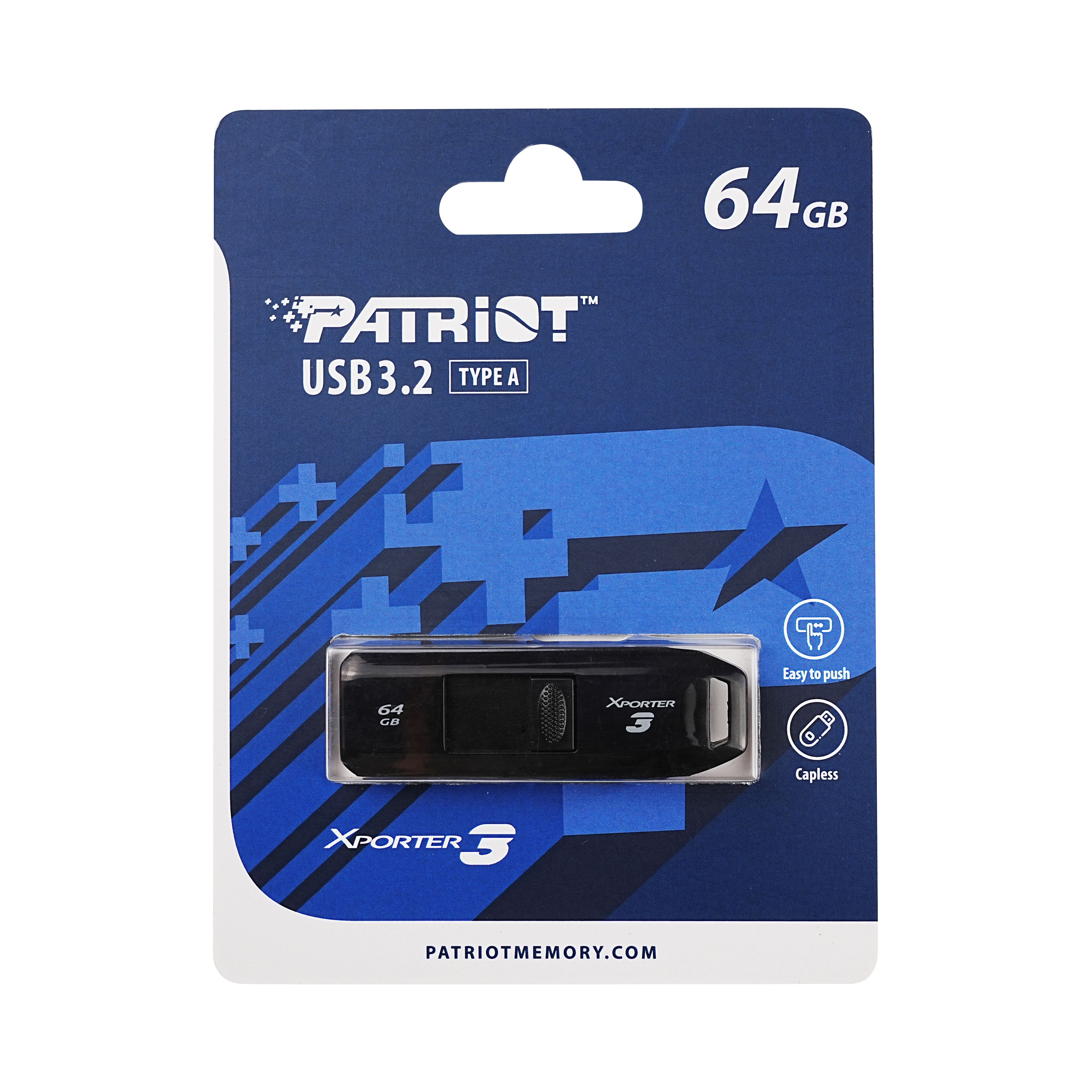 Patriot Xporter 3 Slider/ 64GB/ USB 3.2/ USB-A/ Čierna 