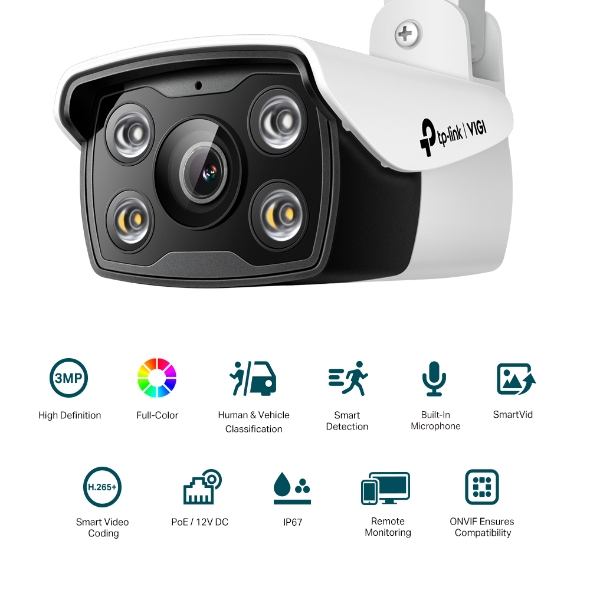 VIGI C330 (2.8mm) 3MP Outdoor Full-Color Net. Cam 