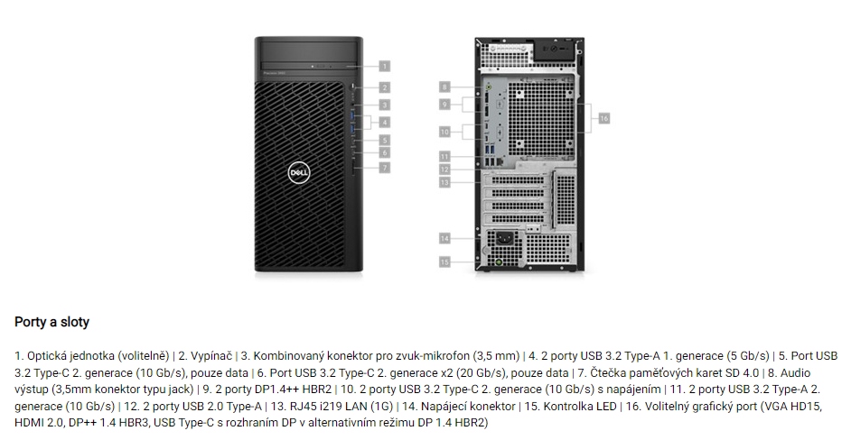 Dell Precision/ 3660/ Tower/ i7-13700/ 32GB/ 1TB SSD/ T1000/ W11P/ 3RNBD 