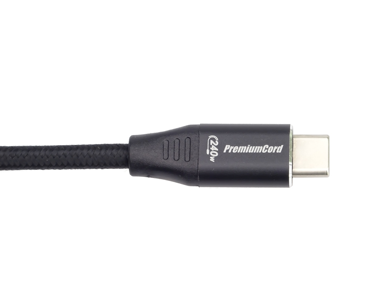 PremiumCord Kábel USB-C M/ M, 240 W 480 MBps, 1, 5 m 