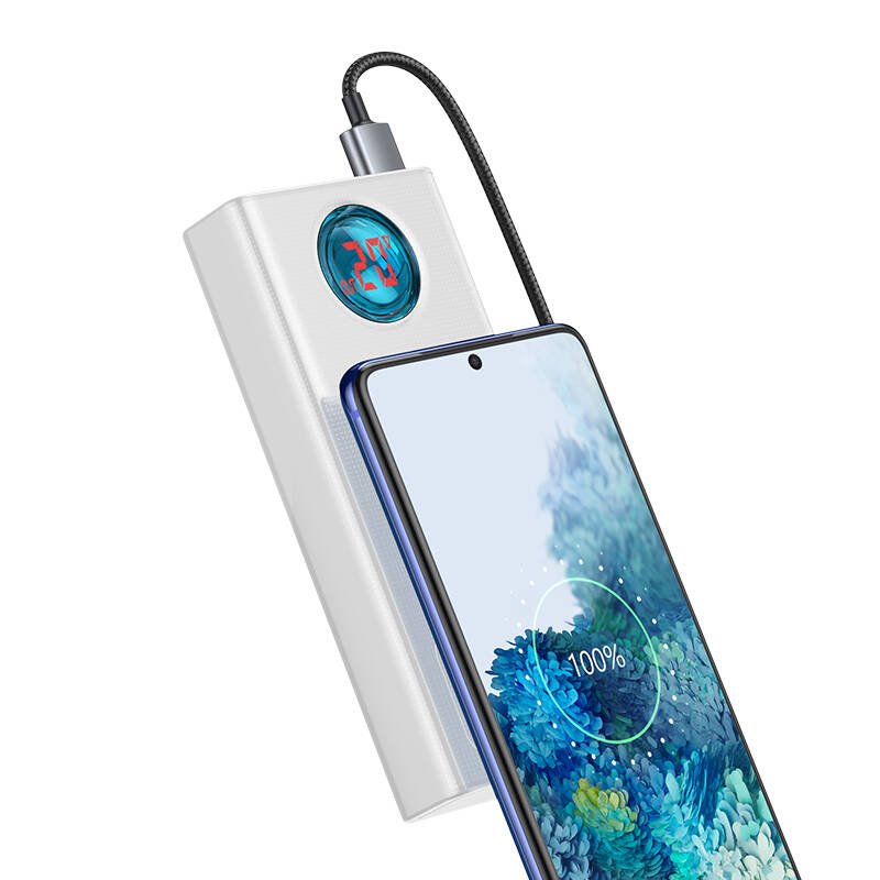 Baseus PPLG000102 Amblight Digital Display Powerbanka 30000mAh 65W White 