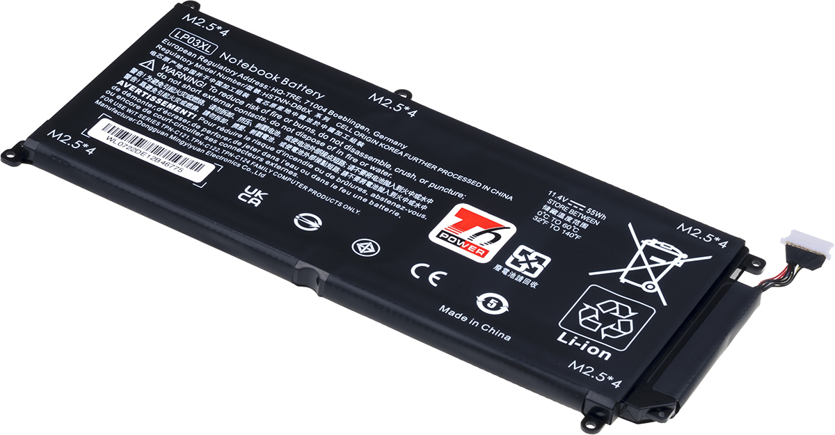 Batéria T6 Power HP Envy 15-ae000, 15-ae100 séria, 4800mAh, 55Wh, 3cell, Li-pol